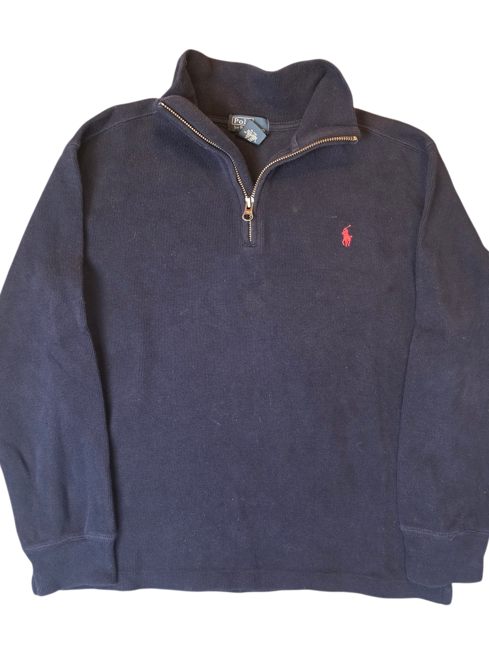 Polo by Ralph Lauren Boys Navy Half-Zip Sweater Medium Blue Preppy Classic
